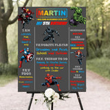 Avenger Customized Chalkboard Milestone Board for Kids Birthday Party