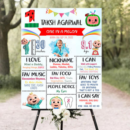 Cocomelom Customized Chalkboard Milestone Board for Kids Birthday Party