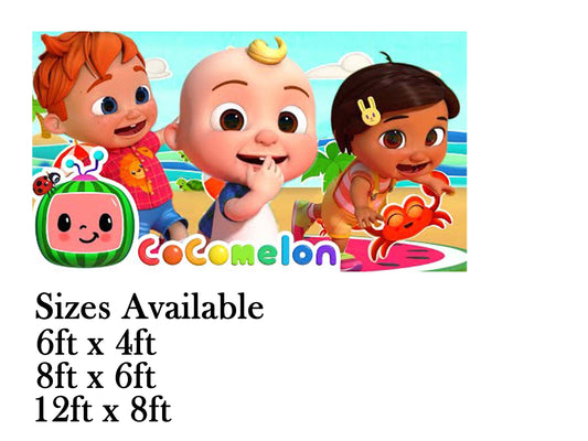 Cocomelon Theme Birthday Cake Table Cover