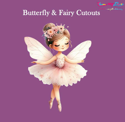 Butterflies & Fairies Theme Birthday Party Cutout