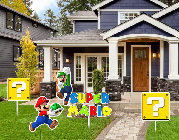 Super Mario Theme Birthday Party Cutouts