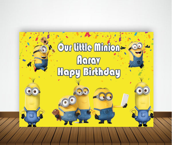 Minnion Theme Birthday Party Backdrop