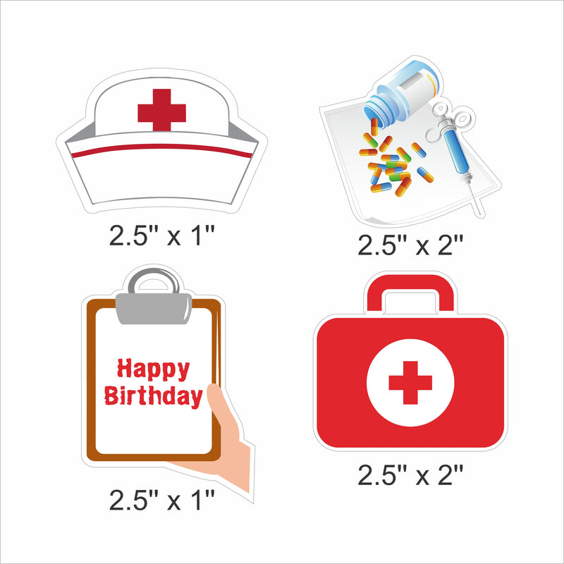 Doctor Theme Birthday Party Cupcake Toppers for Decoration