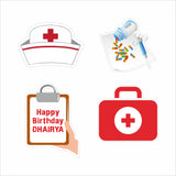 Doctor Theme Birthday Party Cupcake Toppers for Decoration