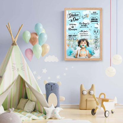 Hot Air Customized Chalkboard Milestone Board for Kids Birthday Party