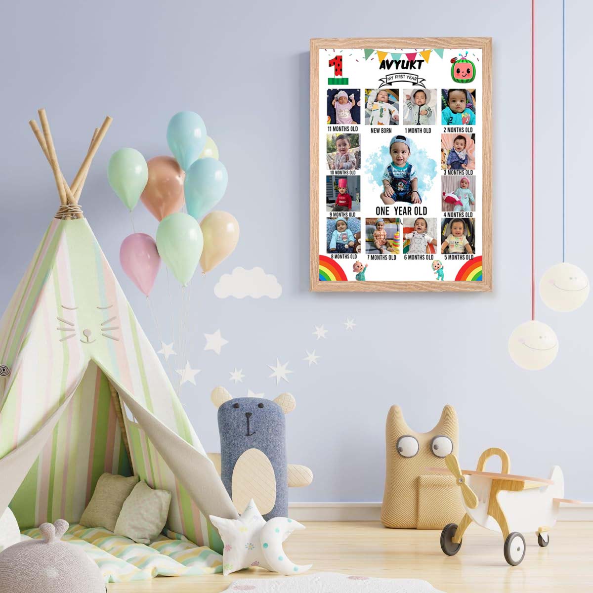 Cocomelom Customized Chalkboard Milestone Board for Kids Birthday Party