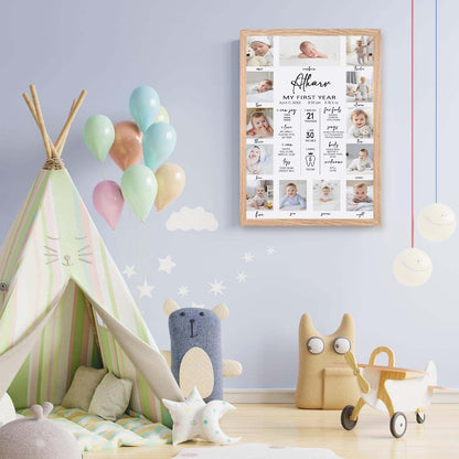 My First Year Customized Milestone Board for Kids Birthday Party(New Born -12 months)
