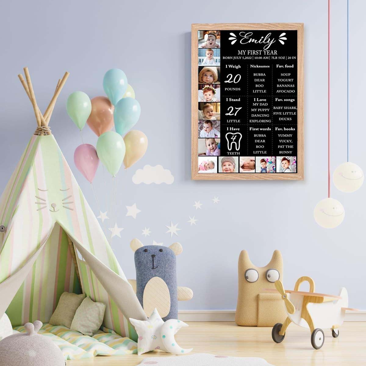 1st Birthday Customized Chalkboard Milestone Board for Kids Birthday Party