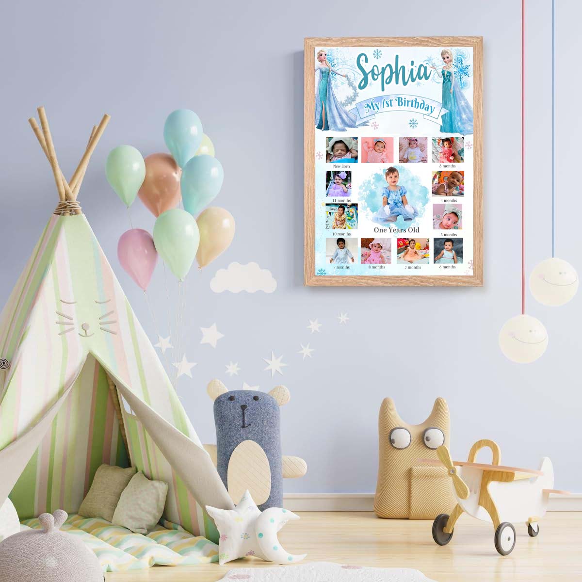 My First Year Customized Milestone Board for Kids Birthday Party(New Born -12 months )