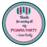 Pyjama Theme Birthday Party Thank You Gift Tags