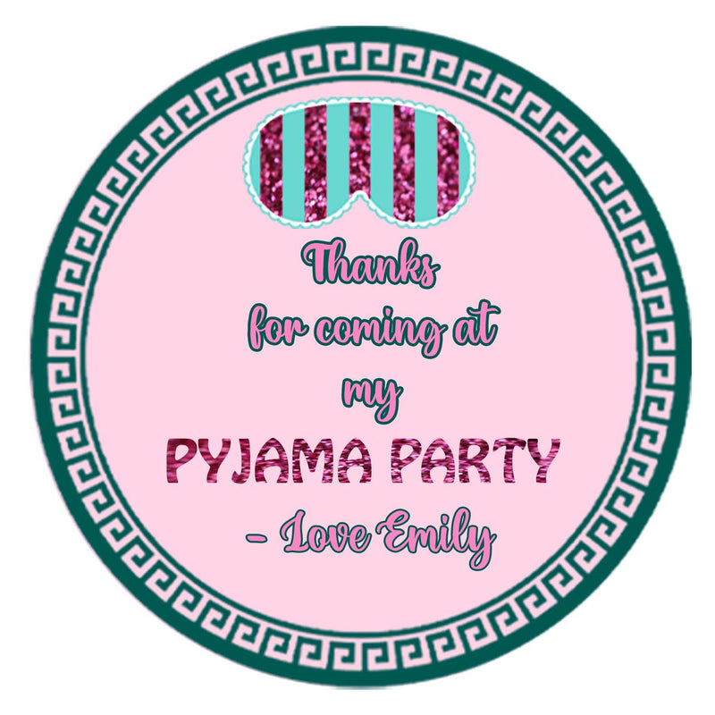 Pyjama Theme Birthday Party Thank You Gift Tags