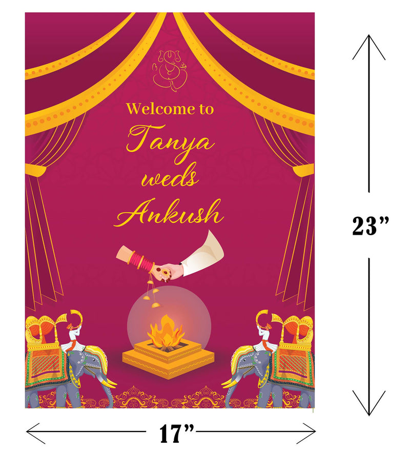 Wedding Ceremony Theme Party Welcome Board