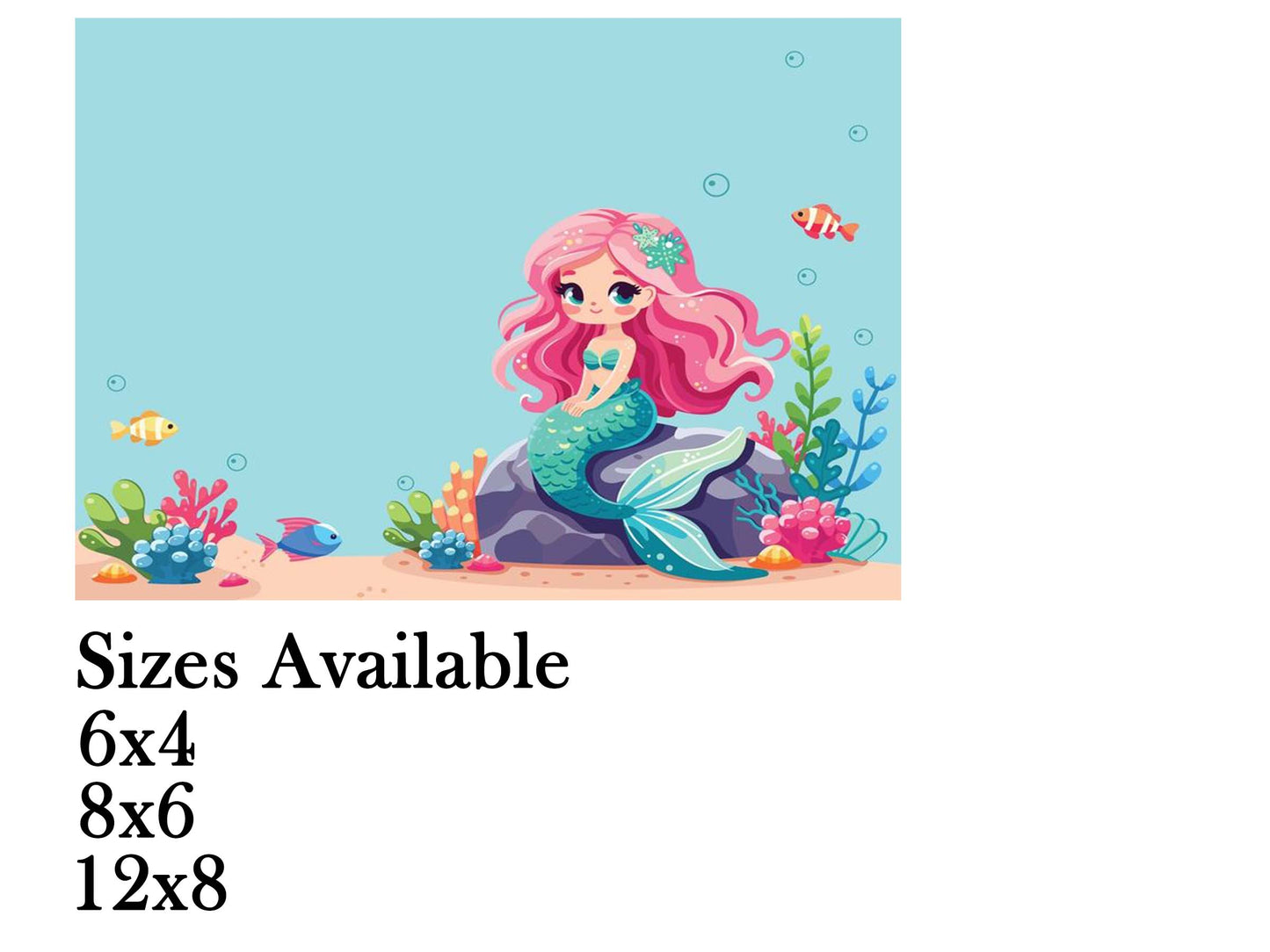 Mermaid Theme Birthday Cake Table Cover