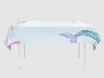 Mermaid Theme Birthday Cake Table Cover
