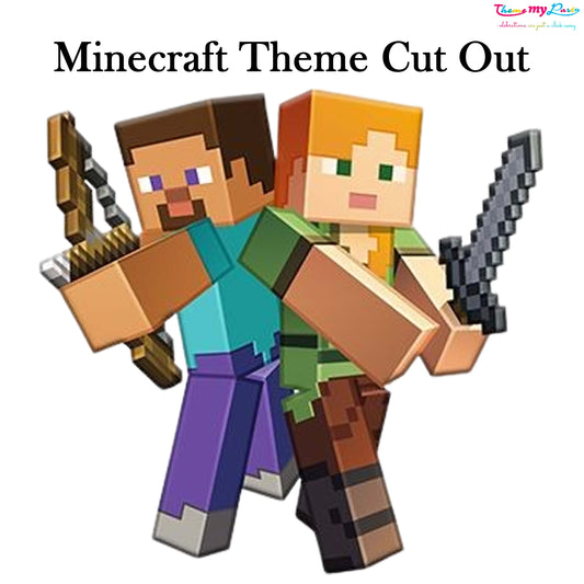 Minecraft Theme Birthday Party Cutout
