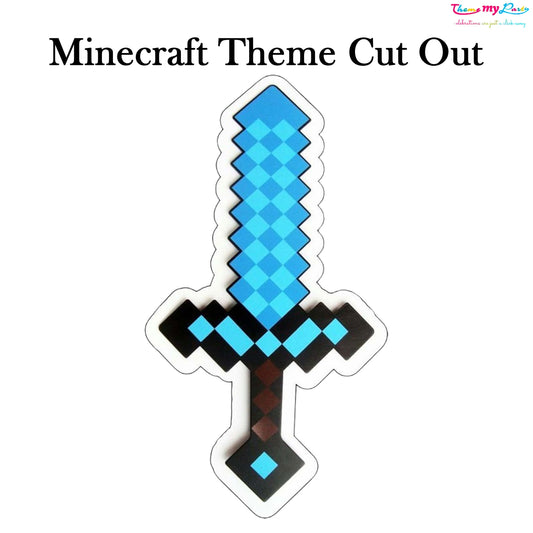 Minecraft Theme Birthday Party Cutout