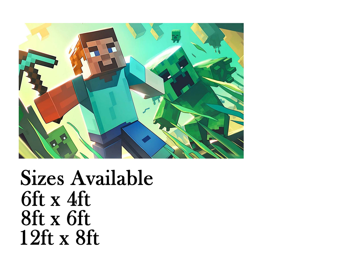 Minecraft Theme Birthday Cake Table Cover