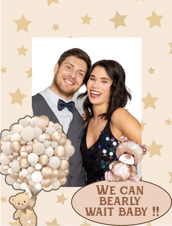 We Can Bearly Wait Party Selfie Photo Booth Frame & Props