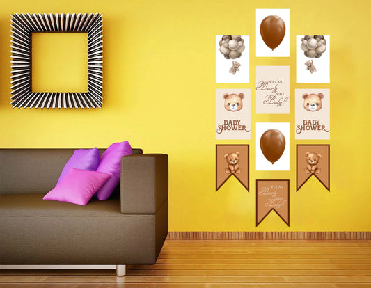 We Can Bearly Wait Baby Shower Paper Door Banner for Wall Decoration 