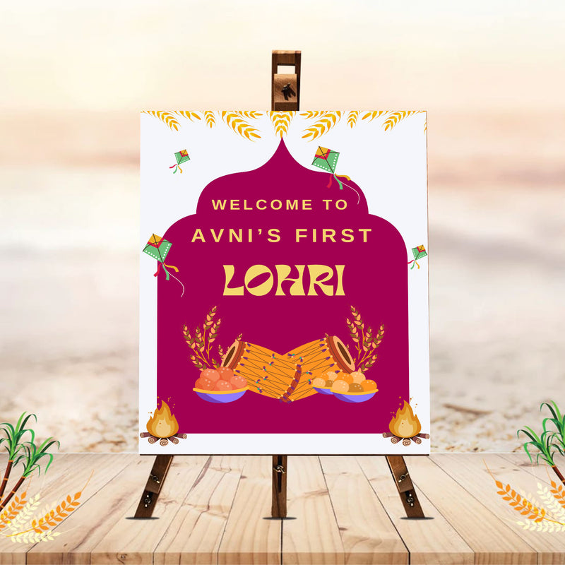 Lohri Party Welcome Board for Kids