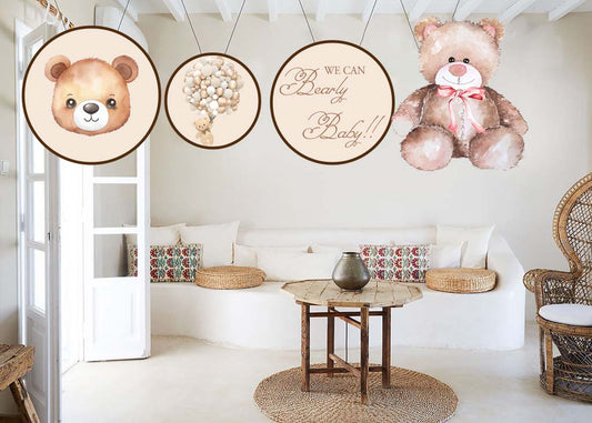 We Can Bearly Wait Baby Shower Party Theme Hanging Set for Decoration 