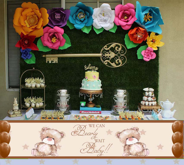 We Can Bearly Wait Baby Shower Long Banner for Decoration