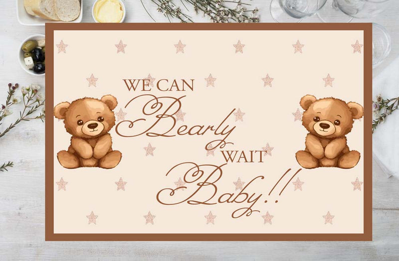 We Can Bearly Wait Baby Shower Table Mats for Decoration