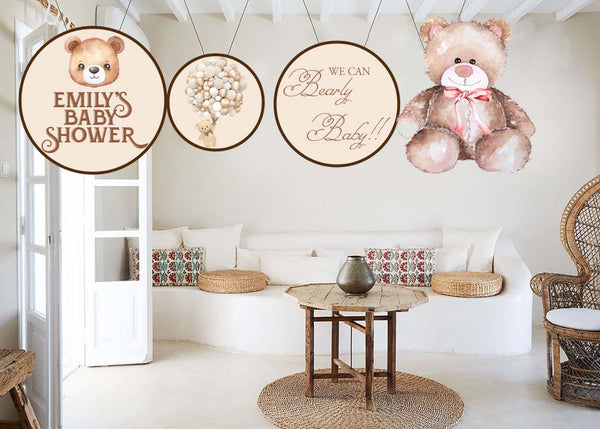 We Can Bearly Wait Baby Shower Party Theme Hanging Set for Decoration 