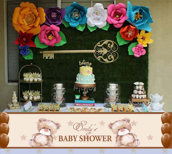 We Can Bearly Wait Baby Shower Long Banner for Decoration