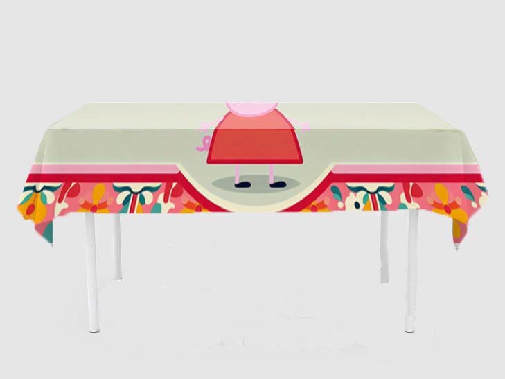 Peppa Pig Theme Birthday Cake Table Cover