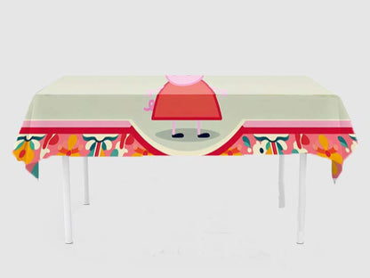 Peppa Pig Theme Birthday Cake Table Cover
