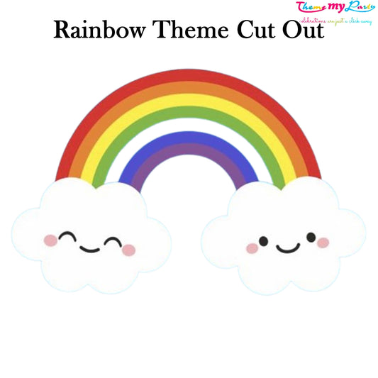 Rainbow Theme Birthday Party Cutout