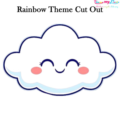Rainbow Theme Birthday Party Cutout