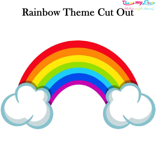 Rainbow Theme Birthday Party Cutout