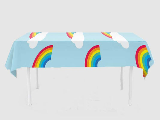 Rainbow Theme Birthday Cake Table Cover