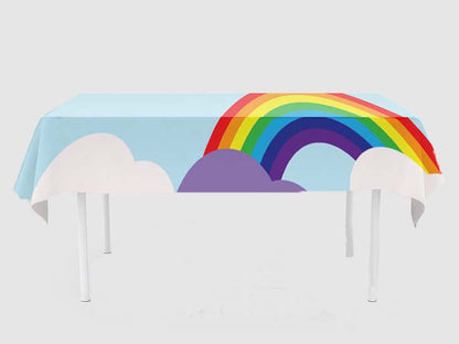 Rainbow Theme Birthday Cake Table Cover