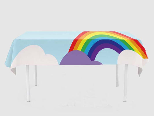 Rainbow Theme Birthday Cake Table Cover