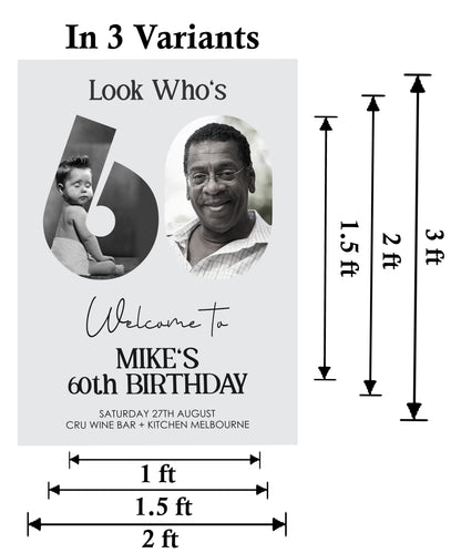60th Birthday Milestone Birthday Party Welcome Board