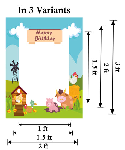 Farm Animal Theme Birthday Party Selfie Photo Booth Frame