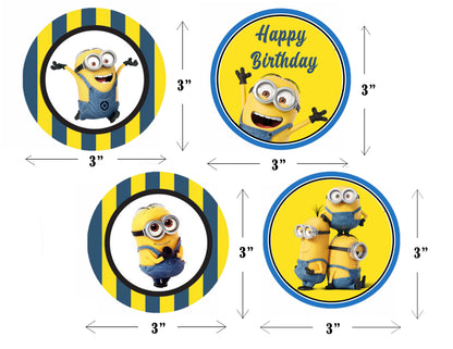 Minnion Theme Birthday Party Paper Decorative Straws