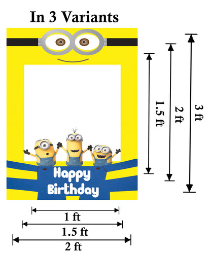Minnion Theme Birthday Party Selfie Photo Booth Frame