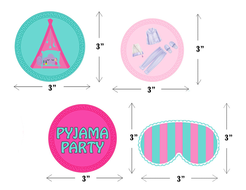 Pyjama Party Theme Birthday Party Straws