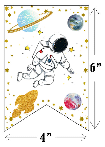 Space Theme Birthday Party Banner for Decoration