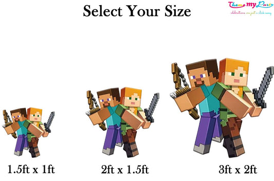 Minecraft Theme Birthday Party Cutout