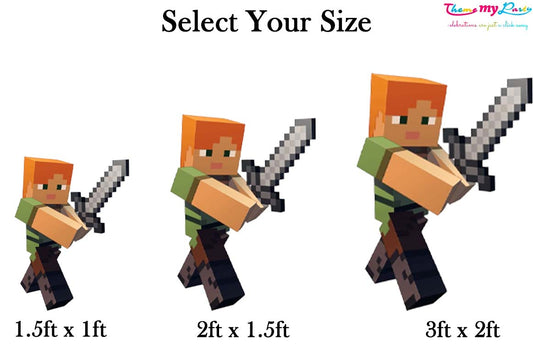 Minecraft Theme Birthday Party Cutout