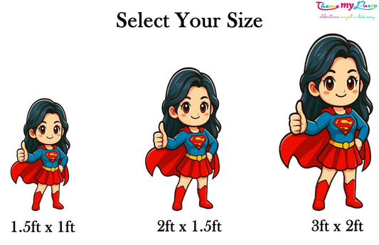 Super Girl Theme Birthday Party Cutout