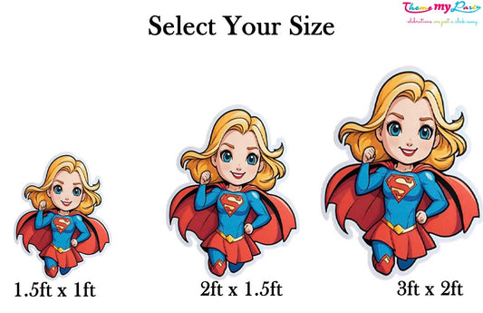 Super Girl Theme Birthday Party Cutout