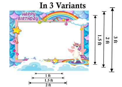 Unicorn Theme Birthday Party Selfie Photo Booth Frame