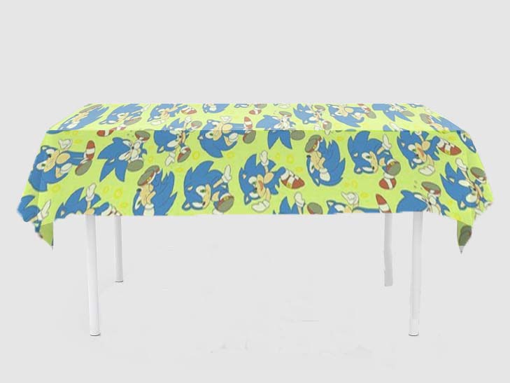 Sonic Theme Birthday Cake Table Cover