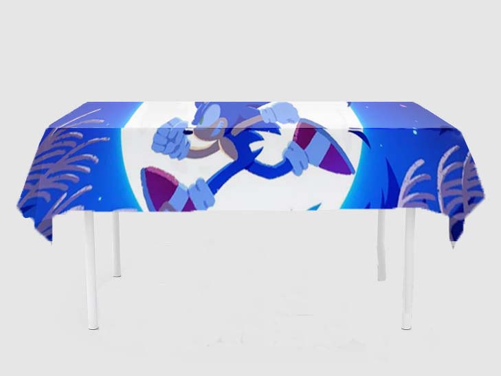 Sonic Theme Birthday Cake Table Cover